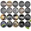 Hot selling Wholesale 4 hole Hand Faux Horn buttons for men's wear Designer Coat Buttons