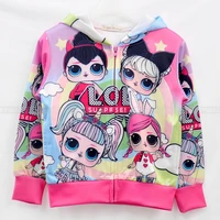 

New design 2020 kids clothing printed polyester cartoon hoodie jacket for girl