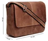 Designer Genuine Real Distressed Vintage Hunter Leather 13" Laptop Handmade Unisex Crossover Shoulder Message