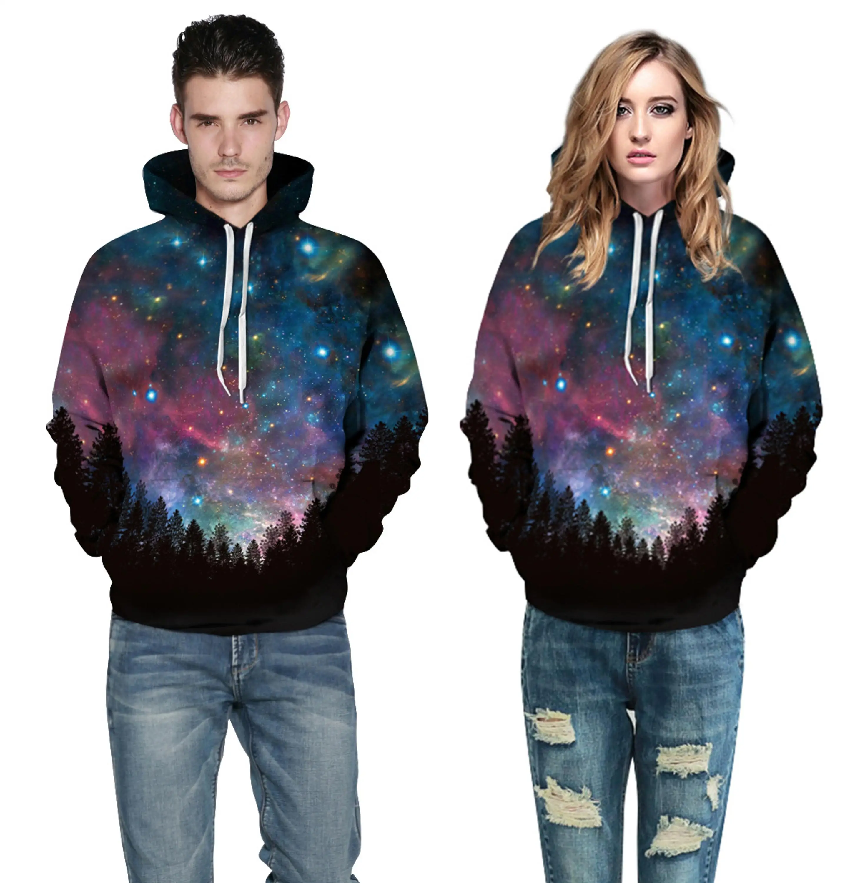 EspTmall Hot Fashion Men/Women 3D Sweatshirts Print Milk Space Galaxy Hooded Hoodies Unisex Tops Picture Color M 