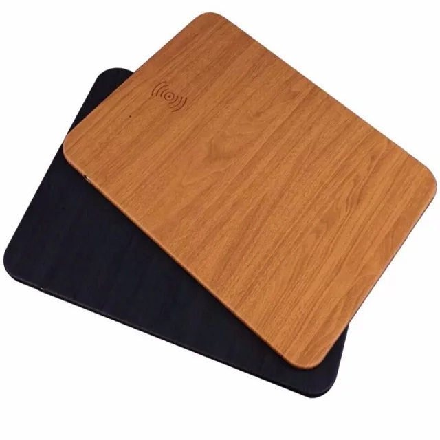 

New arrival PU leather 10w mobile phone fast wireless charger mousepad, Dark blue;brown