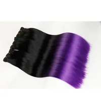 

New Arrival two tone silk straight synthetic ombre hair extensions plus hair weave