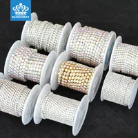 

Crystal AB color strass roll rhinestone closed cup chain trimming