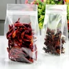 Plastic Zipper Stand Up Flat Bottom Food Nuts Storage Pouches Clear Zip Lock Self Sealing Package Bellows Pocket Packing Bag