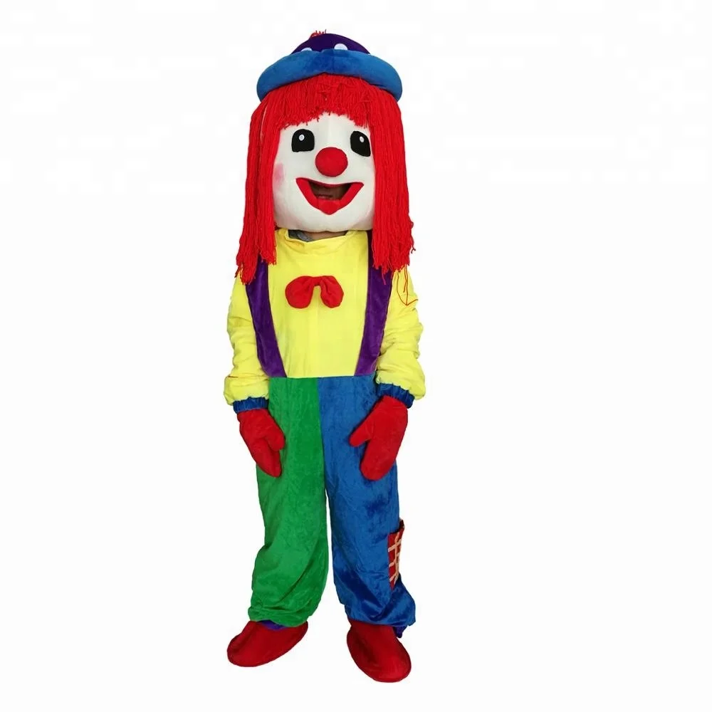 

Cartoon Clown mascot costume for adult Character Fancy Dress Adult, As picture