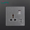 Superior quality 13A 250V switch 1 gang 1 way electrical usb wall socket