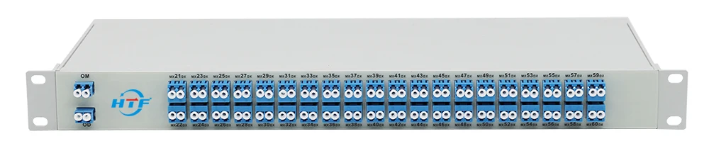 40CH DWDM Athermal AWG MUX Demux 1U Rackmount Dual Fiber With Monitor