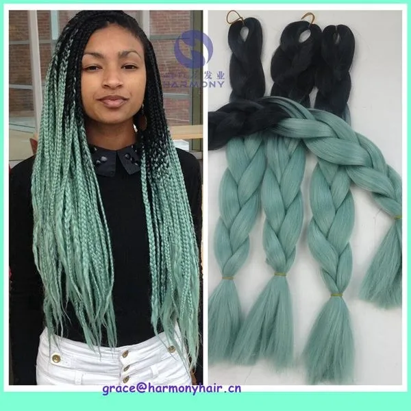 New Arrive 24 100g Black To White Synthetic Two Tone Box Braiding