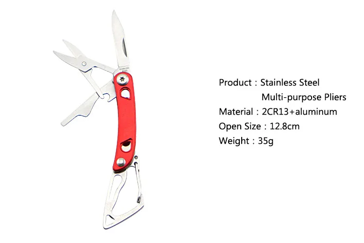 Mini Multifunctional Tool Stainless Steel 2CR13 and Aluminum Material Pliers