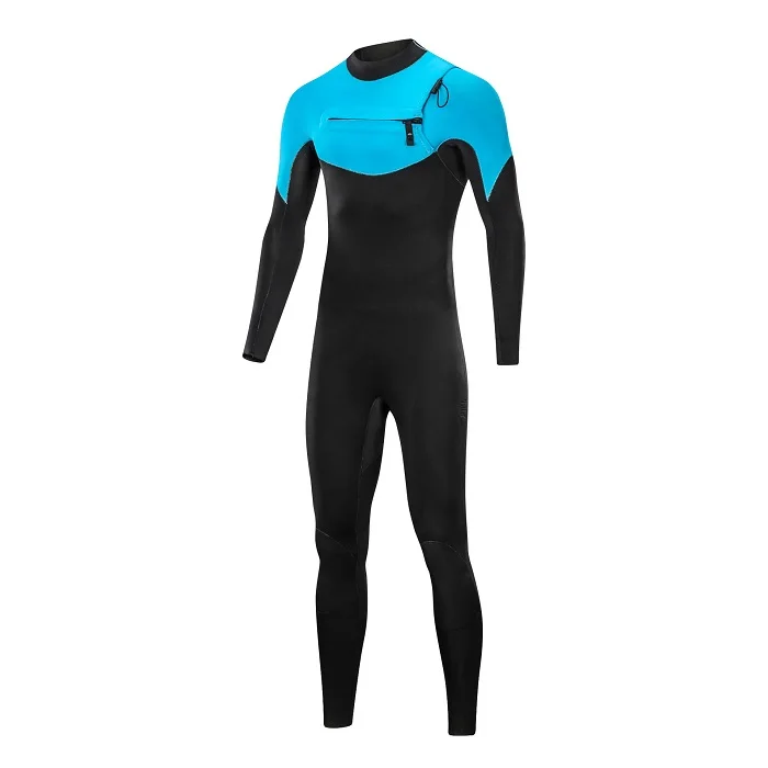 

15 years factory custom chest zip entry full surfing wetsuit 4/3, Blue/black or customized