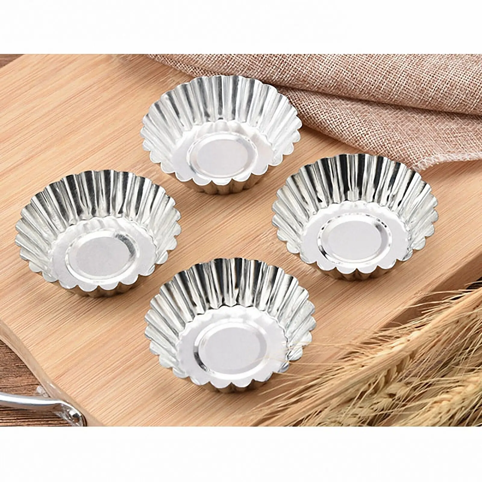 

Reusable Aluminum Egg Tart Molds Cupcake Cookie Moulds Non-Stick Reusable Muffin Cup Baking Kitchen Gadgets