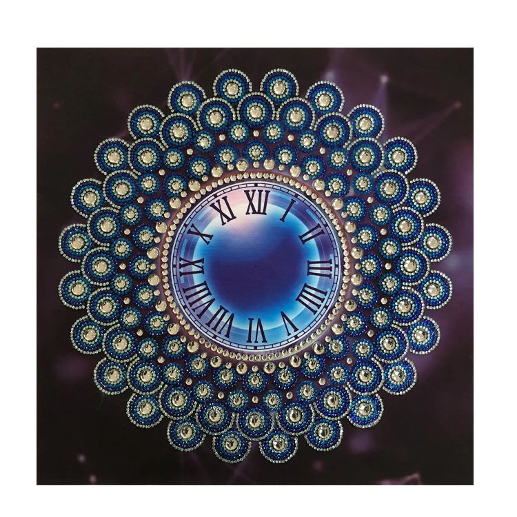 
New Arrival Luxury Diamond Painting Wall Clock 50*50CM Custom DIY Diamond Art Painting For Home Wall Decoration 