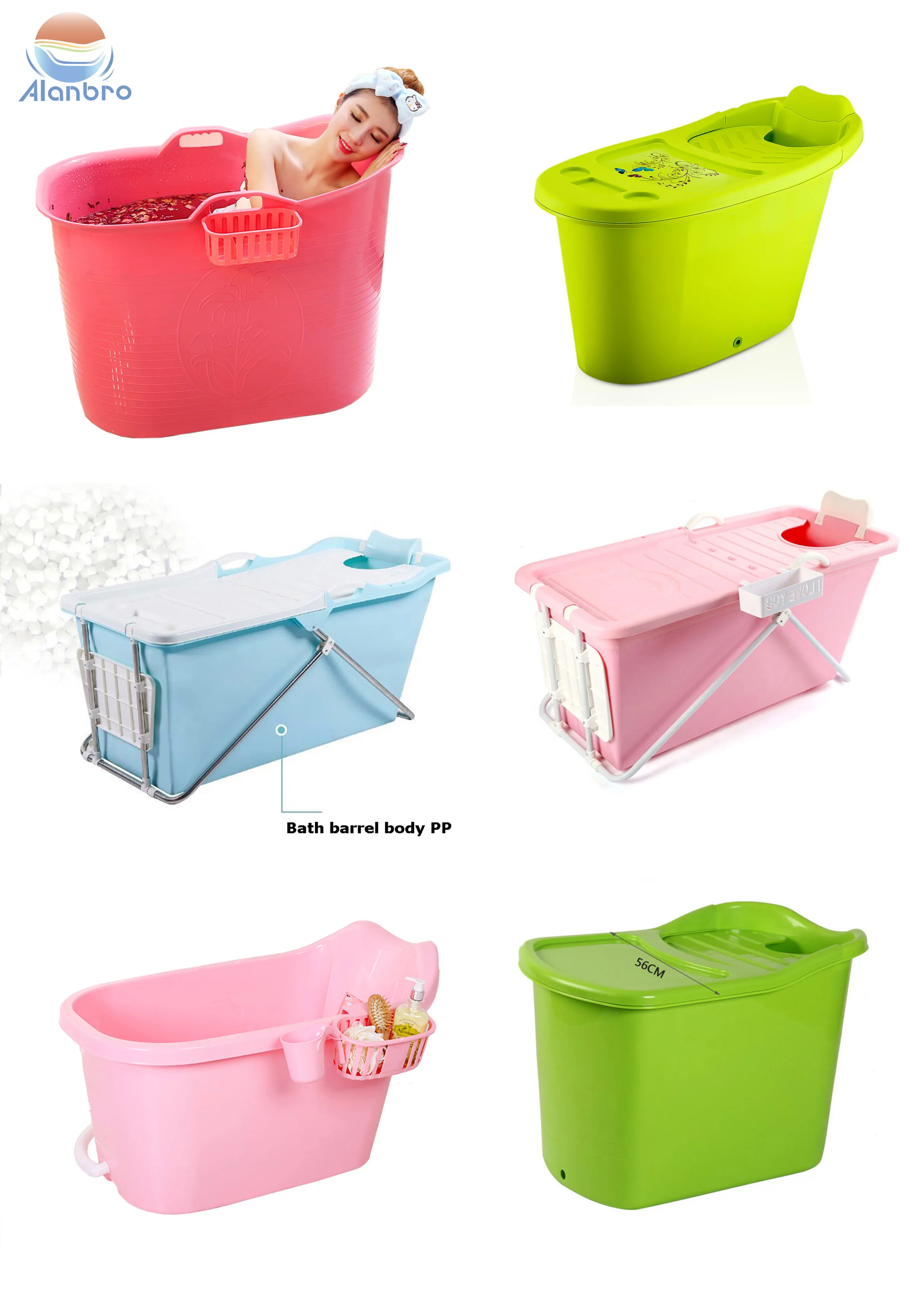 Bath Tube In Plastic PP5 REACH Test Passed Portable Freestanding Bathtub for Adults Indoor Spa Buthtub