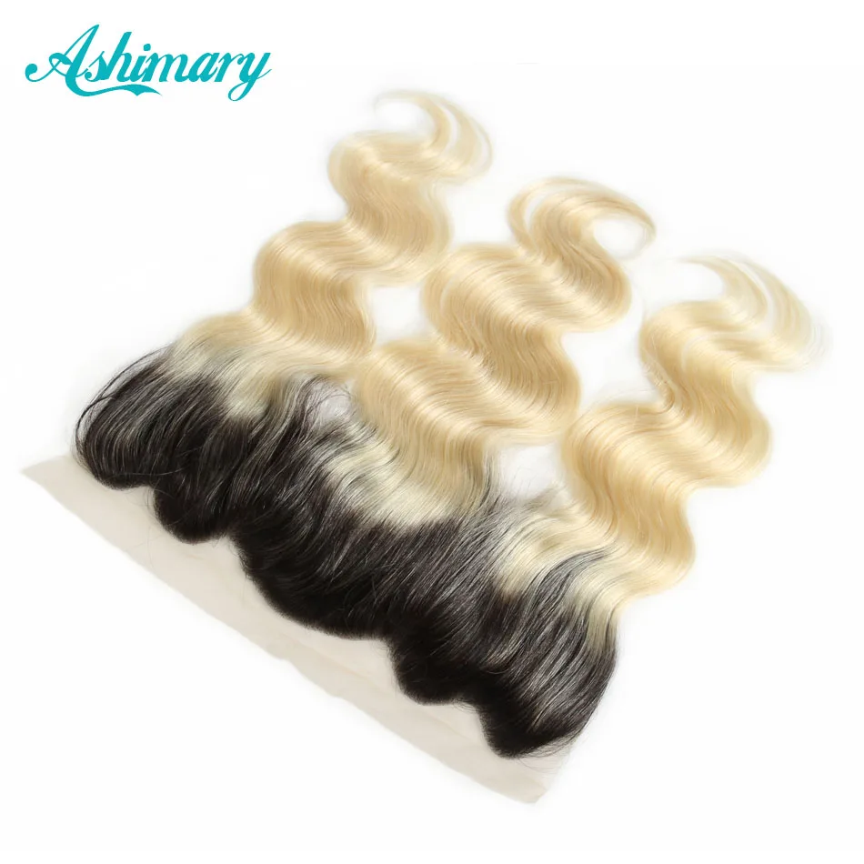 

wholesale Brazilian virgin hair blonde body wave 9A grade human hair frontal 13*4 color in T1B/613 body wave 2 toned human hair