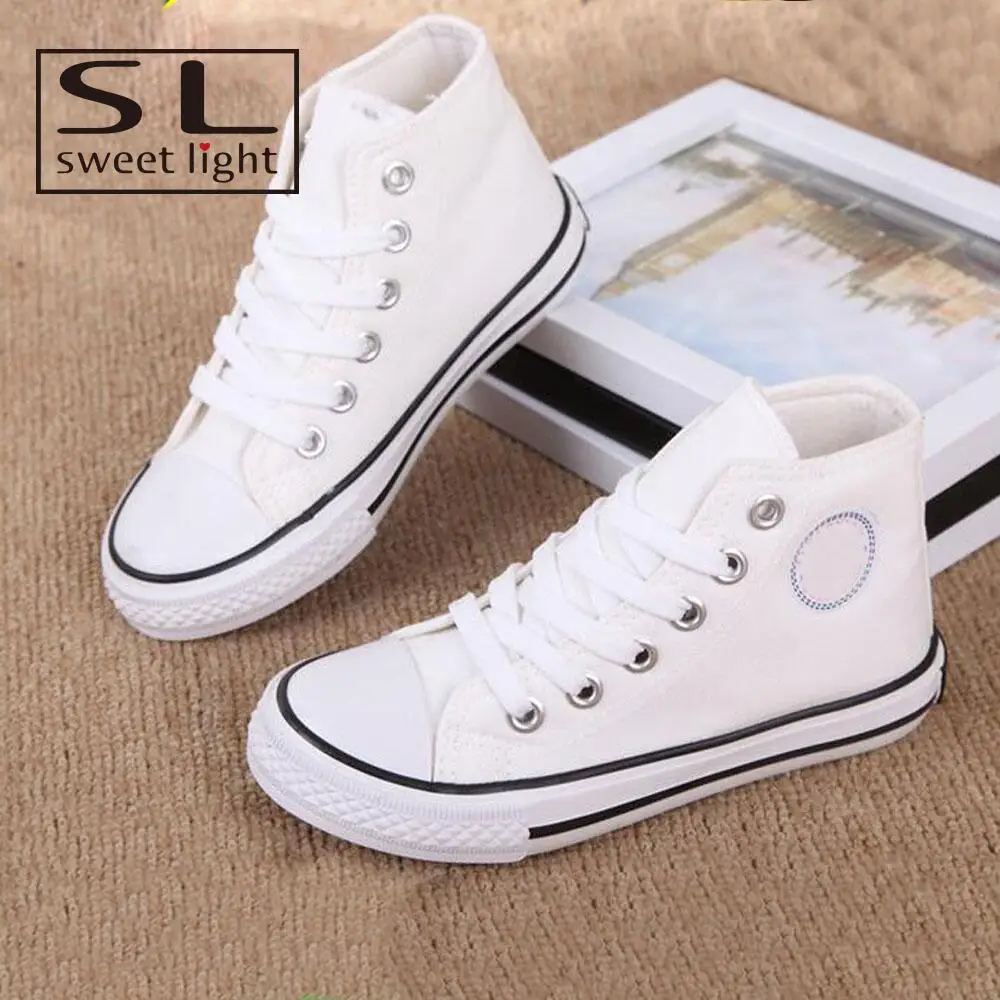 kids white canvas sneakers