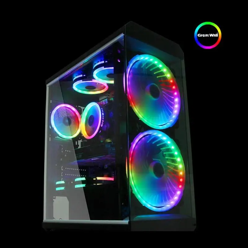 PC Cooler 12cm LED Blue aperture cpu cooling fan PWM silent cpu cooler for AMD AM3 AM4 Intel 775 115X cpu cooling radiator quite