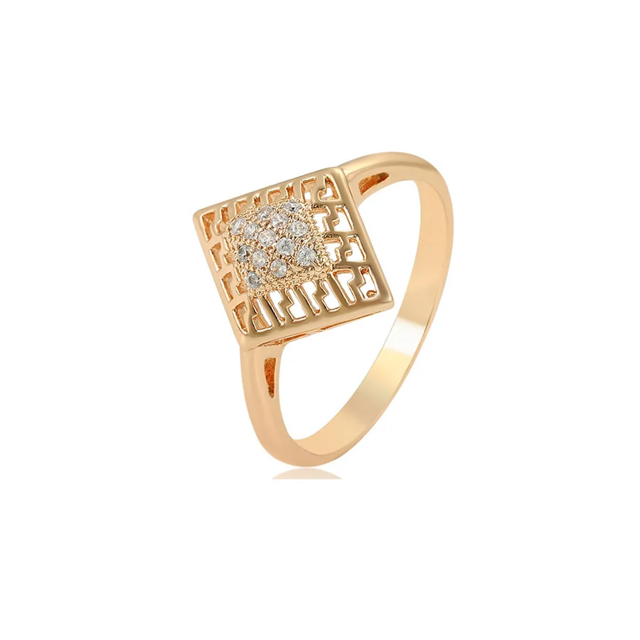 

16052 xuping square diamond 18K gold color environmental copper fashion synthetic CZ women elegant ring