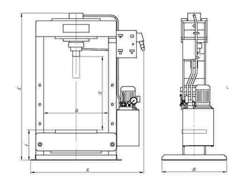 Hydraulický lis MDY500 CE standardní výkon 500 tun.jpg