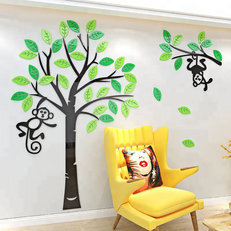 Tree Wall Art Decals Graphic For Home Decor Monkeys On The Wall Art Decals Graphic For Home Decor