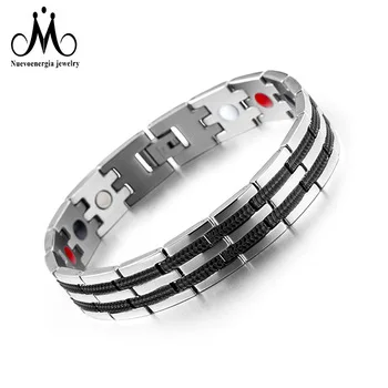 

New Arrival Stainless Steel Jewelry Manufacturer Men Wholesale Bio Energy Magnetic Bracelet, As picture