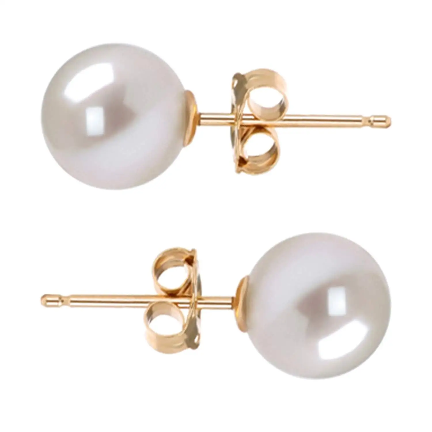 Rakumi Sterling Silver 8-9mm White Freshwater Pearl Clip-on Earrings