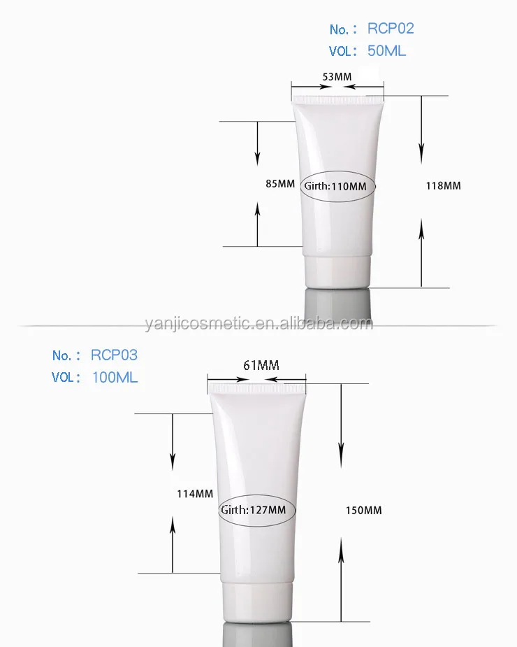 
50ml,100ml facial cleanser tube, Plastic Hand Cream Soft Bottles, BBcream, CC cream packaging bottle 