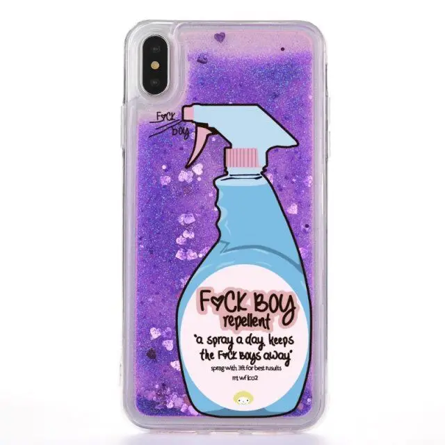 Funny Detergent UV Printed Silicone Liquid Shiny Sparkle Cell Phone Case For iPhone X XS MAX