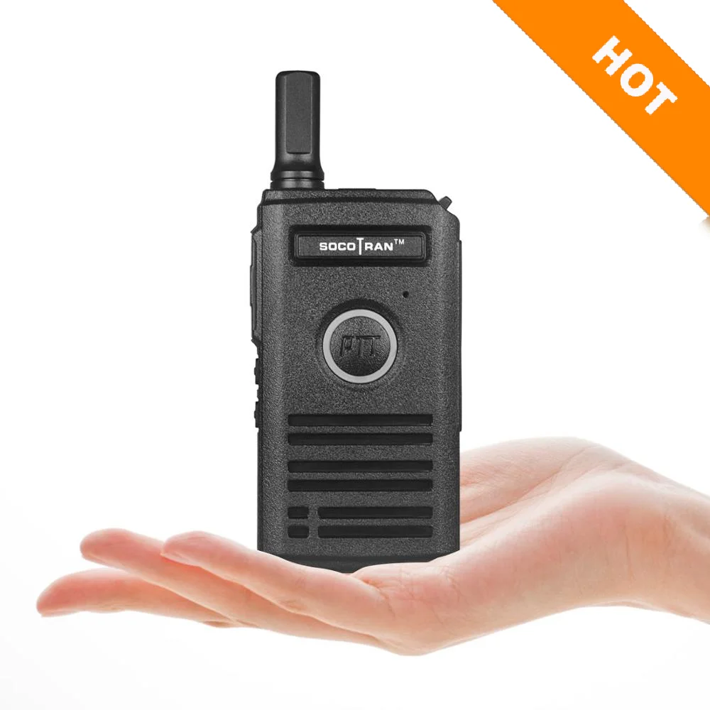 

Mini walkie talkies Wholesale Portable Ultra Slim Double PTT UHF 400-470MHz 16CH 2 Watts Cheap Two way radio SOCOTRAN SC-600, Black