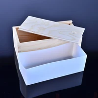 

B0266 Nicole Tall And Thin Silicone Liners For Soap With Wooden Box DIY Silicone Loaf Soap Molds