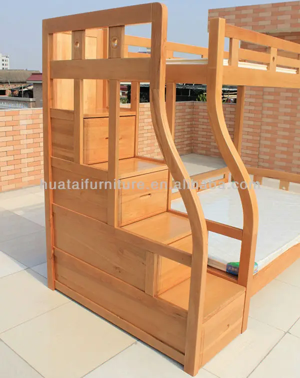 Solid Beech Wood Kids Bunk Bed Simple Mother Children Solid Wood Bunk