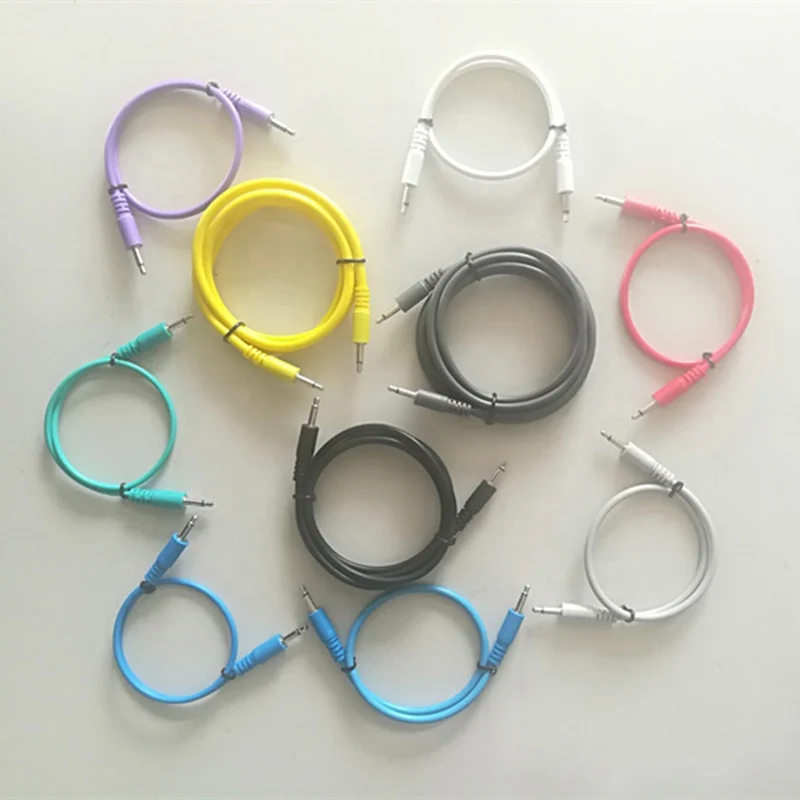 
wholesale manufacturer custom logo pvc connector mono Eurorack Modular patch 3.5mm audio video cable 