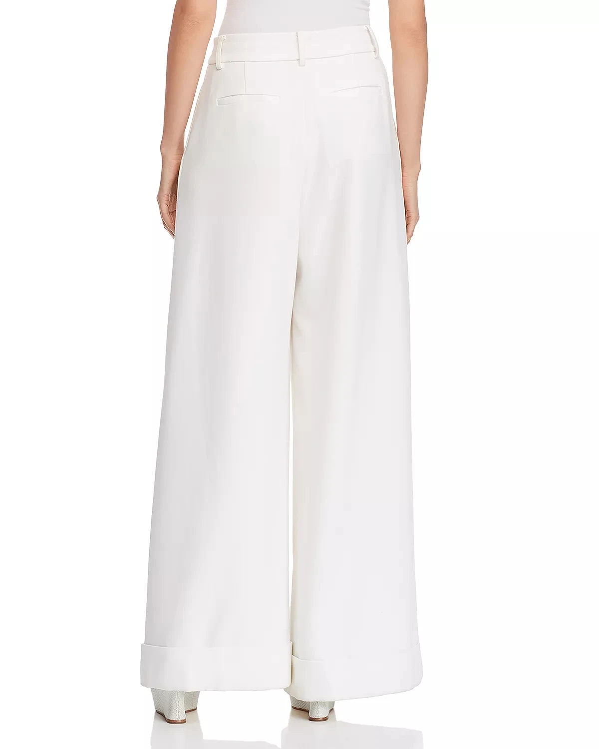 New Fashion Ladies Linen Loose Fit Wide Leg Pants For Women White Suit ...