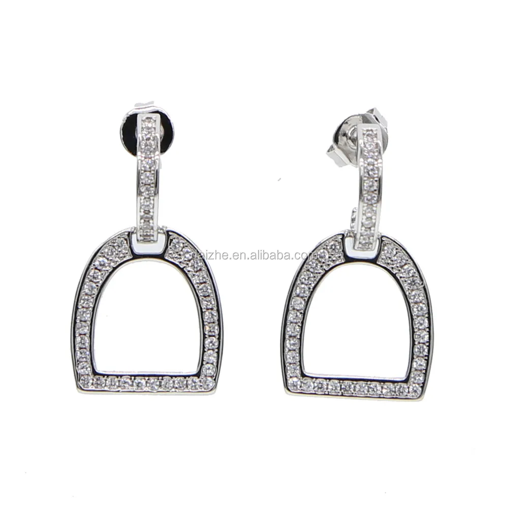 

2021 factory wholesale 925 sterling silver bit dangle earring horse jewelry for fashion classic earring jewelry