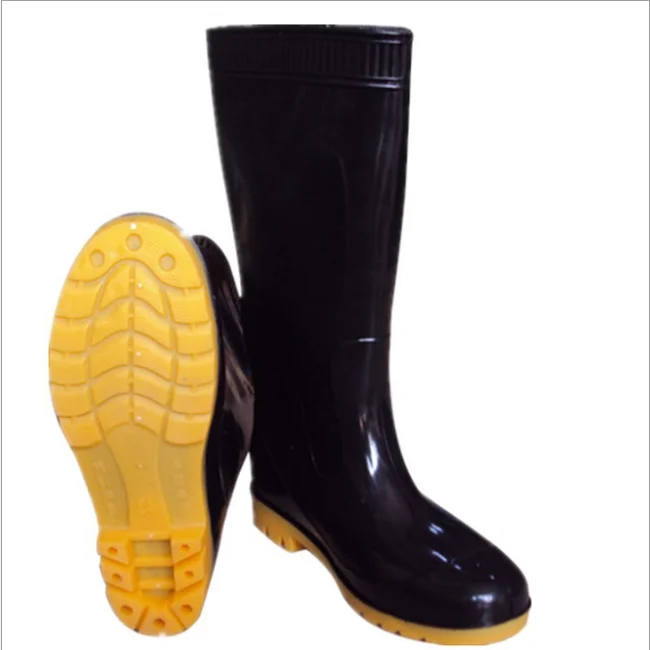 
black PVC Water Rainboots / Working Rubber Shoes / Safety Rain boots 