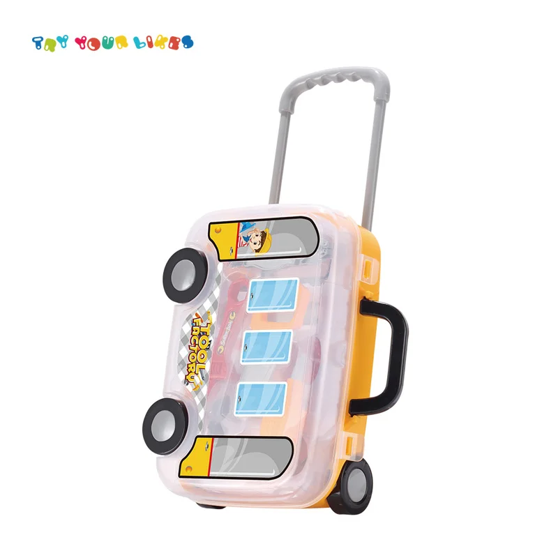 Amazon hot sale kids pretend play set tool kit trolley suitcase toy