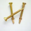 China hot sale yellow zinc CSK head self drilling screws with wing