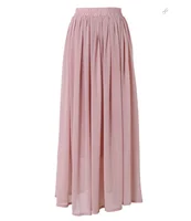 

Latest Muslim Women Maxi Skirt Summer Multi Color Ankle Length Islamic Chiffon Skirt