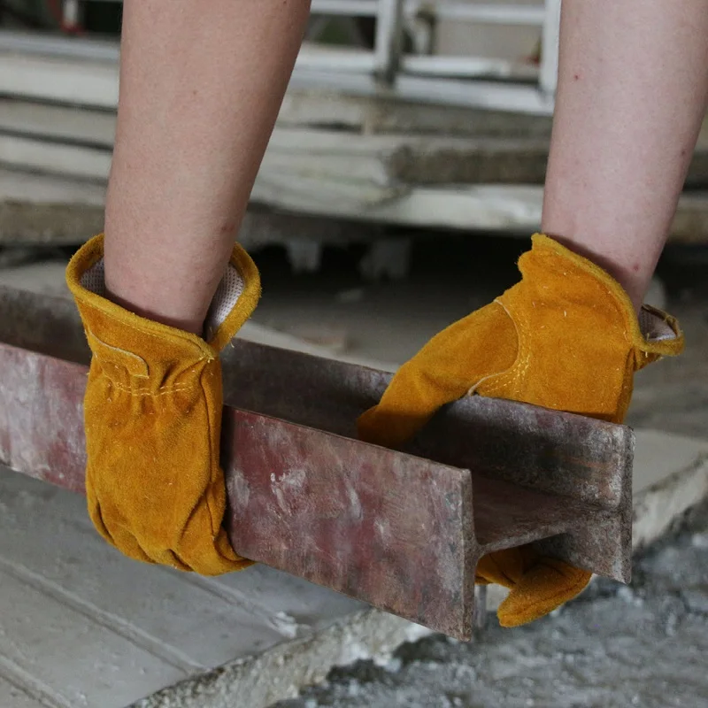 
Wholesale industrial cow leather work safety gloves 