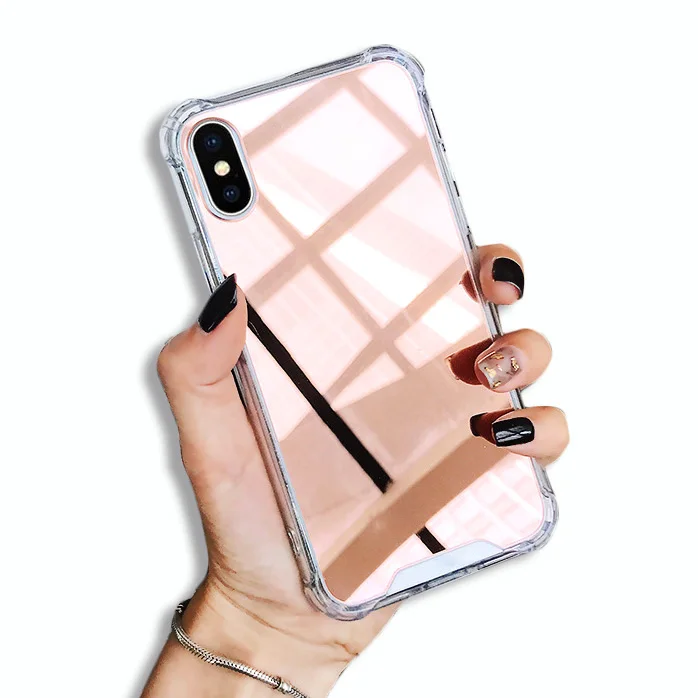 

Newest products for iphone mirror case, electroplating soft anti-shock tpu pc for iPhone 7 8 X case mirror