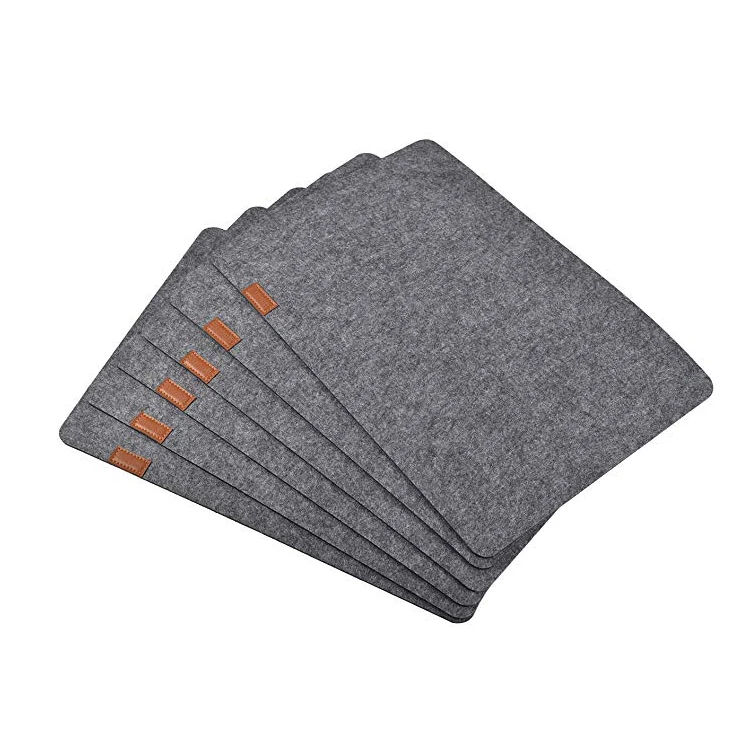 Factory Wholesale Customized 3mm 4mm 5mm thickness felt backed placemat for desk tabletop protection for table types