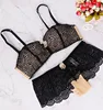 Factory Sexy Fashion Wireless Floral Embroidery Bra Set Sexy Underwear Push Up Bra And Panty Set