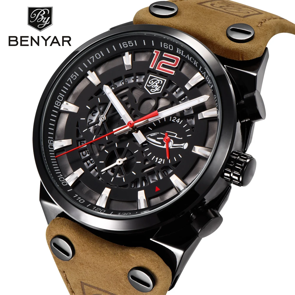 

BENYAR Top Luxury Chronograph Sport Waterproof Military Mens Watches, N/a