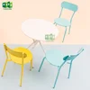 2019 aluminum metal dining table and chairs set stackable side chair