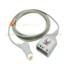 Compatible with HP/ Philips M1520A 5-Lead AHA trunk cable 9ft & 12pin