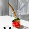 Transparent Environmental Health Glass Short Pipe For Milkshakes