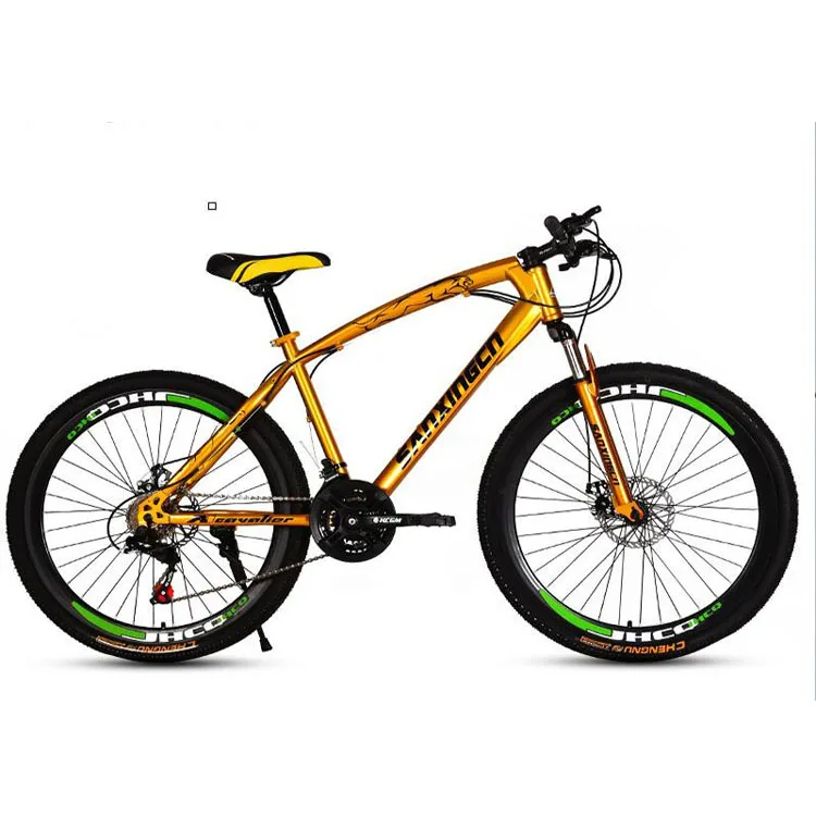 

High quality factory direct sale of 26inch mountain bike 21 - speed carbon steel frame cheap mountain bicycle, Golden ,orange,red,black,green