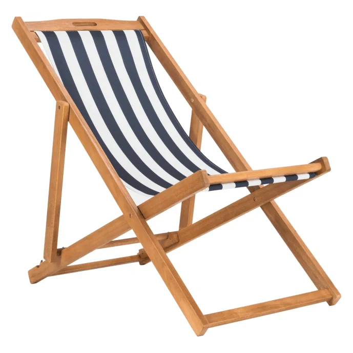 

Adjustable folding bamboo beach chair outdoor, Natural