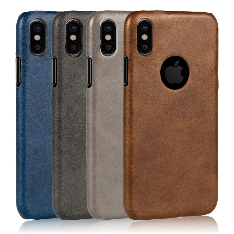 

Case Retro PU Leather Back Cover Case, Black;blue;brown;gray