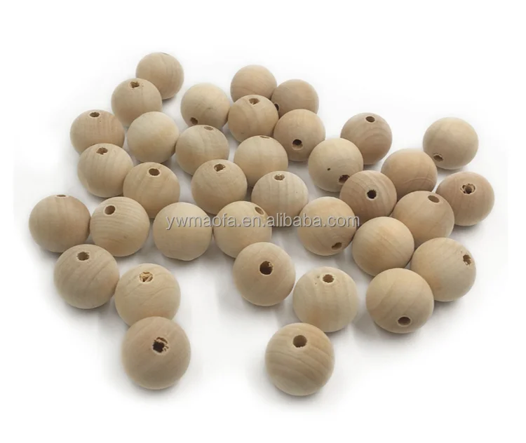 

Wholesale Eco-friendly Natural Wooden Teething Beads for Baby Teether Toys, Nature color