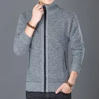 

autumn new arrival high neck long sleeve zip up man winter casual jacket